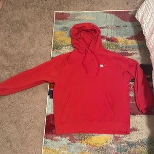 nike fleece red hoodie